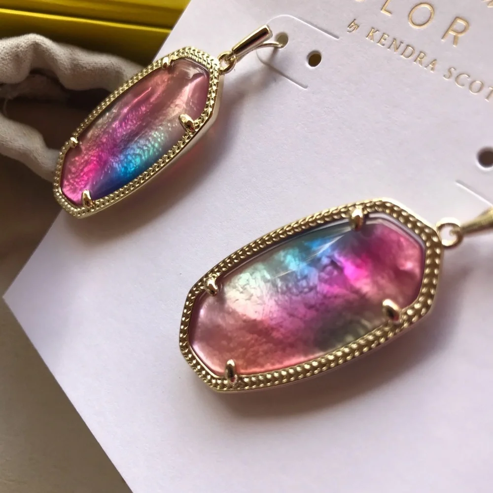 NWT GOLD ELLE KENDRA SCOTT WATERCOLOR EARRINNGS - Picture 2 of 2